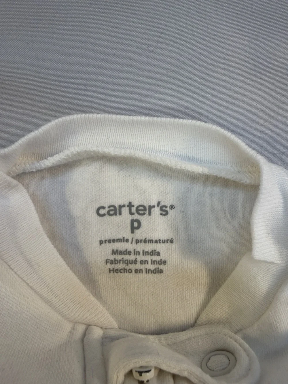 Carter's White Bear Print Footed One-Piece - Picture 2 of 5